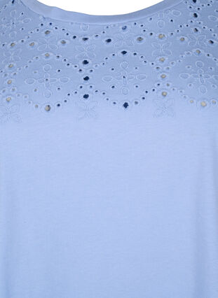 T-skjorte i økologisk bomull med engelsk broderi, Serenity, Packshot image number 2