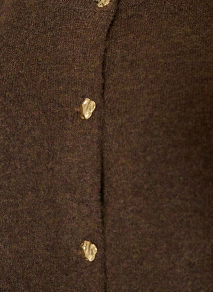 Strikket vest med dekorative knapper, Brun, Packshot image number 2