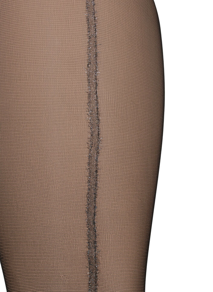  Tights i 20 denier med lurexsøm på bak, Black, Packshot image number 2