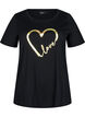 Bomulls-t-skjorte med motiv, Black w. Gold Love, Packshot image number 0