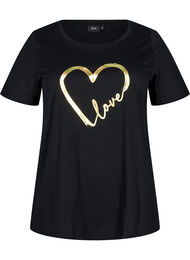 Bomulls-t-skjorte med motiv, Black w. Gold Love