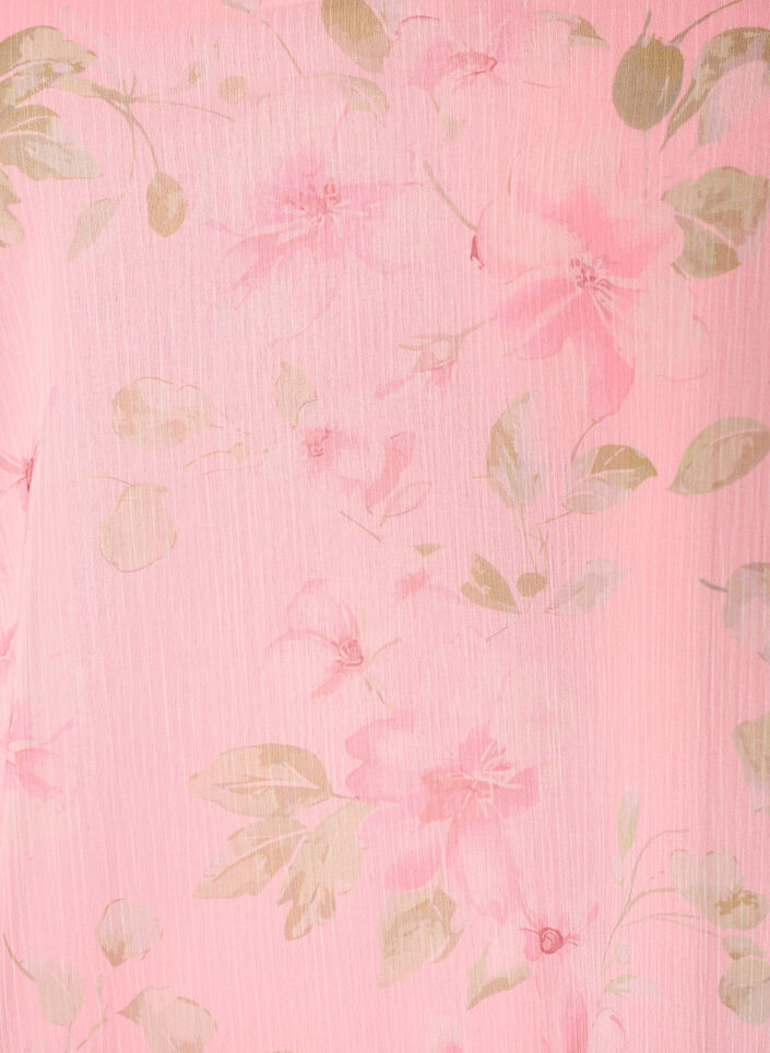 Chiffonbluse med blomstertrykk og lange ermer, Rosa, Packshot image number 2