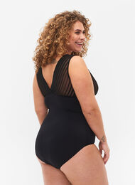 Bodystocking med mesh, Black, Model