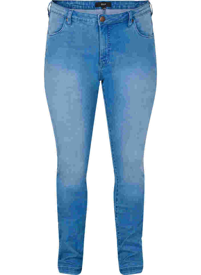 Slim fit Emily jeans med normal høyde i livet, Light blue, Packshot image number 0