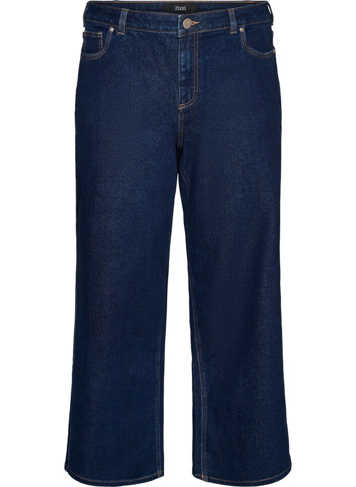 Myra jeans med h&oslash;y midje og wide fit, Bl&aring;, Packshot image number 0