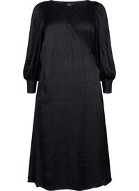 Langermet kjole i viskose med ton-i-ton-mønster
