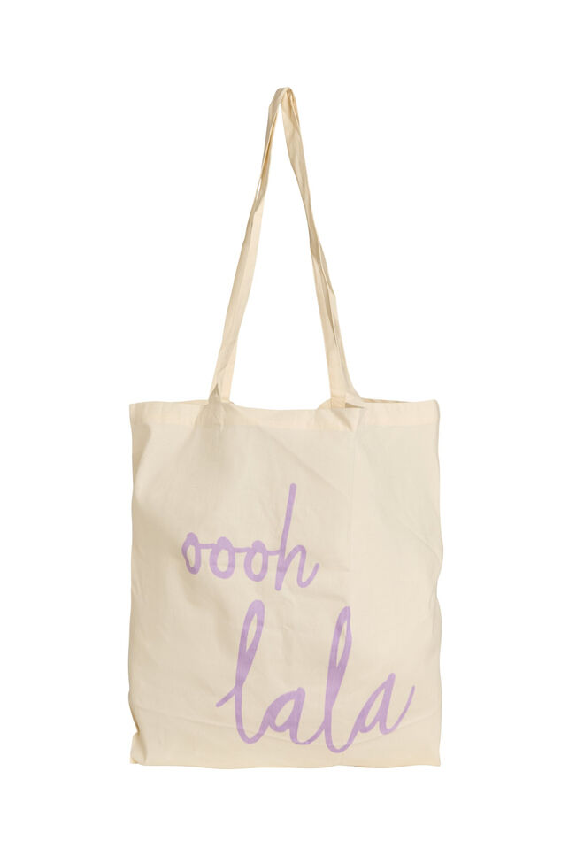 Tote bag med trykk, Lilla, Packshot image number 0