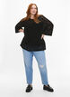 Hekle Bluse med 3 / 4 ermer, Black, Model image number 2