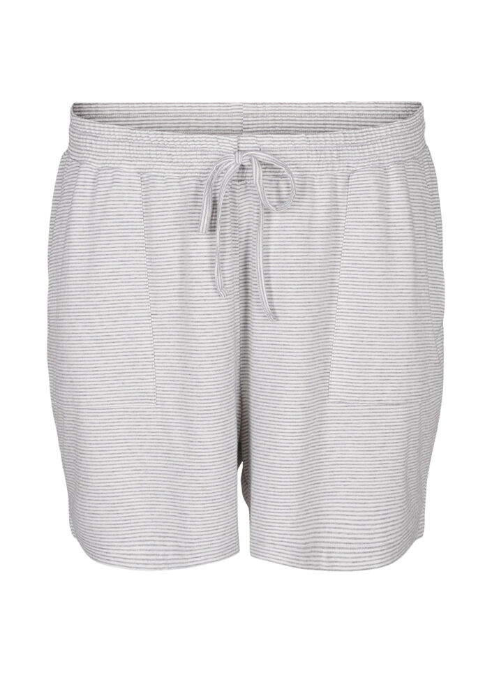 Stripete pyjamasshorts med høy midje, LGM Stripe, Packshot image number 0