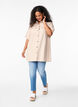Stripete tunika med knapper og brystlommer, Beige, Model image number 1