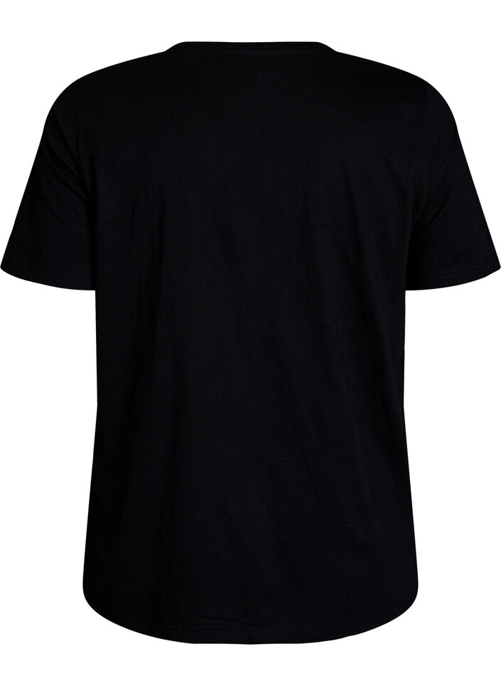 T-skjorte med trykk, Svart, Packshot image number 1