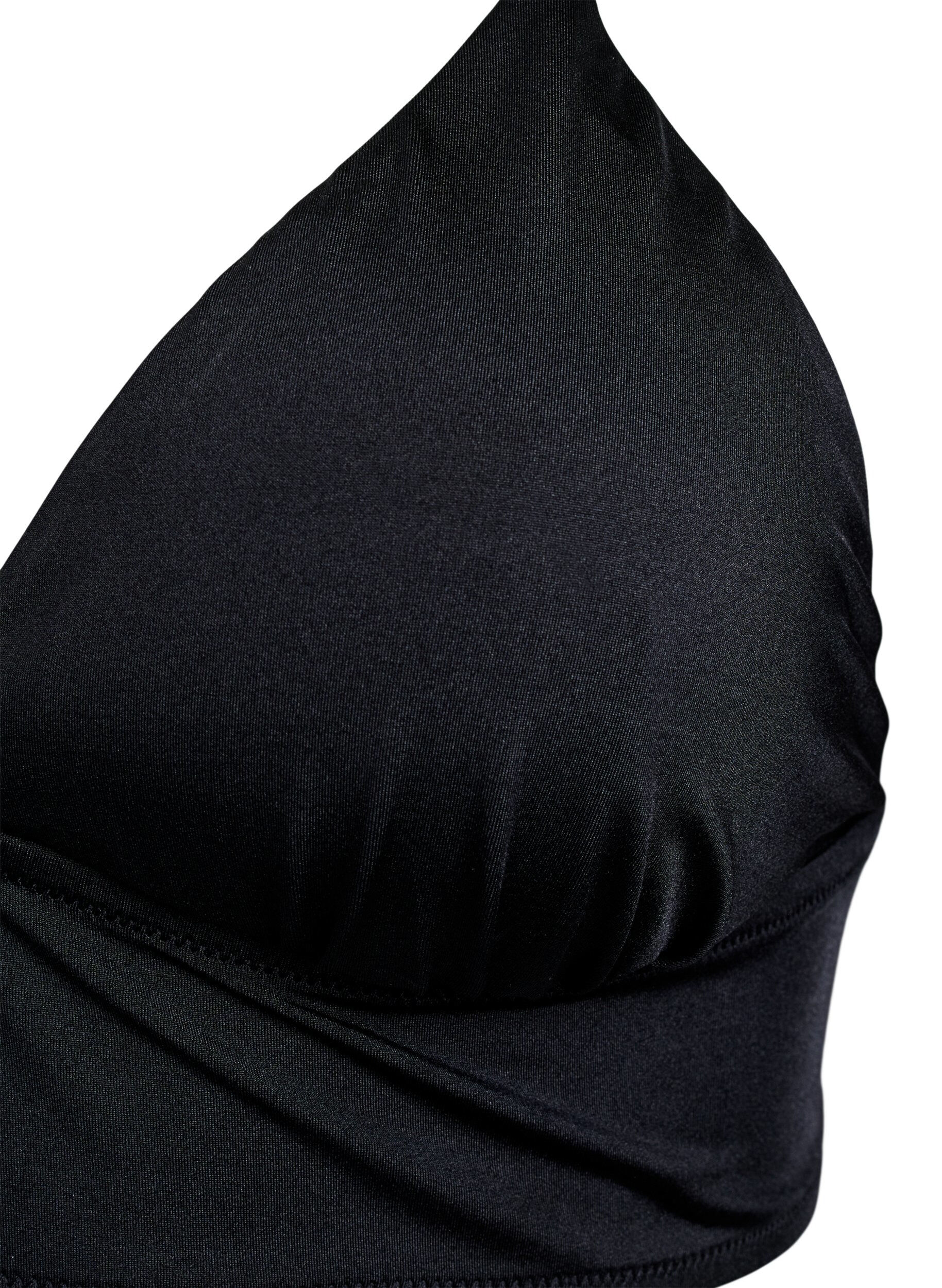 Zizzi Bikinitopp med avtagbare pads og knyteb&aring;nd i ryggen, Svart, Packshot image number 2