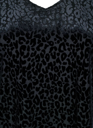 Zizzi Kortermet bluse med leopardmønster, Black, Packshot image number 2