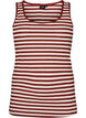 Stripete ribbestrikket singlet, R&oslash;d, Packshot image number 0