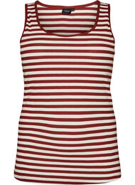 Stripete ribbestrikket singlet, R&oslash;d