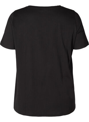 Kortermet T-skjorte i bomull med A-form, Black, Packshot image number 1