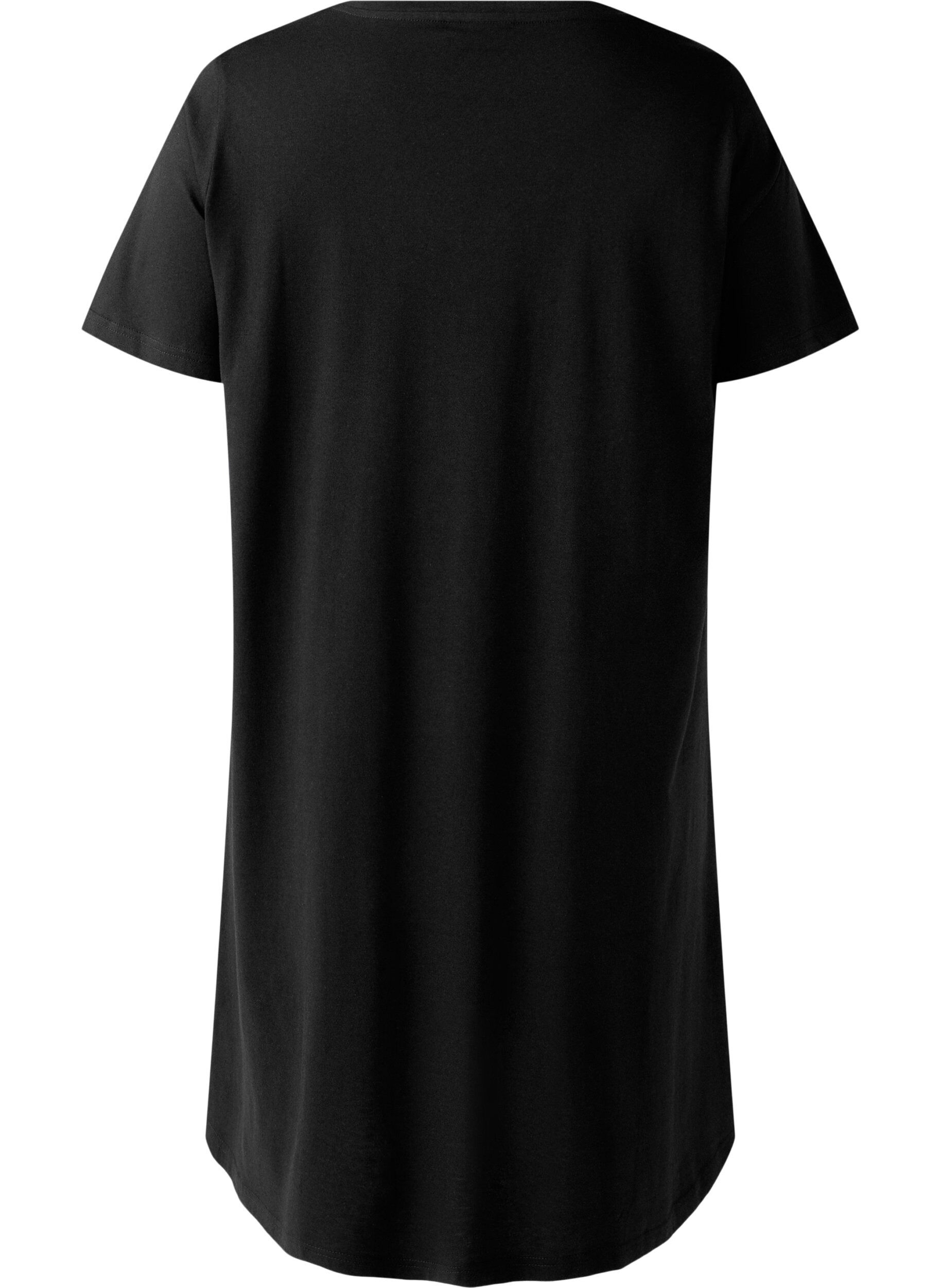 ZizziNattkjole i &oslash;kologisk bomull med V-hals, , Packshot image number 1