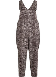 Leopardmønstret denim-snekkerbukse., Light LEO