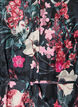 Blomstret midikjole med vevd tekstur og knytebelte, Svart, Packshot image number 2