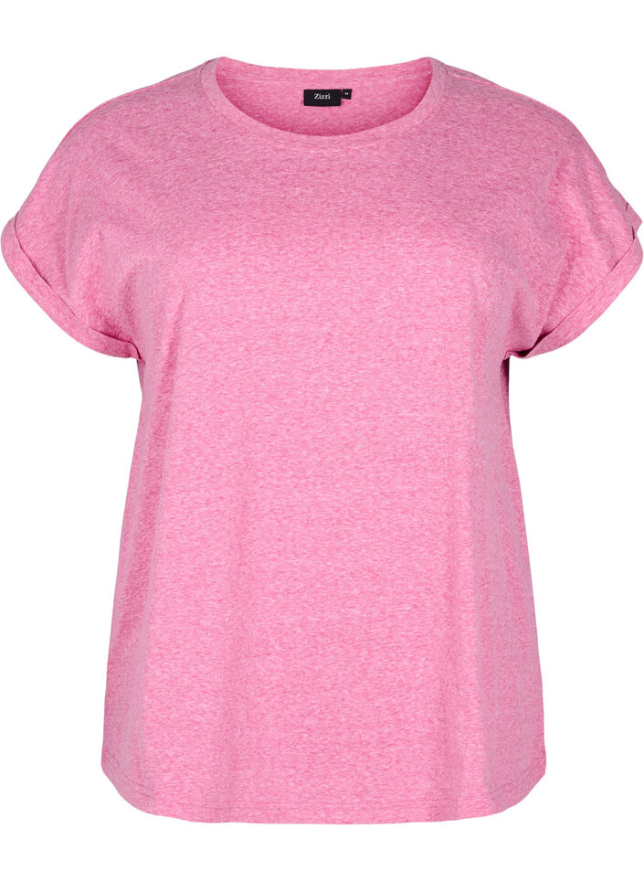 Melert T-skjorte med korte ermer, Rosa, Packshot image number 0