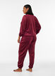 Loose fit velourbukser, R&oslash;d, Model image number 1