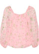 Chiffonbluse med blomstertrykk og lange ermer, Rosa, Packshot image number 1