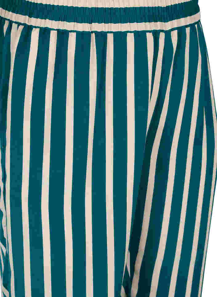 Stripete bukser med løs passform, Green Stripe, Packshot image number 2