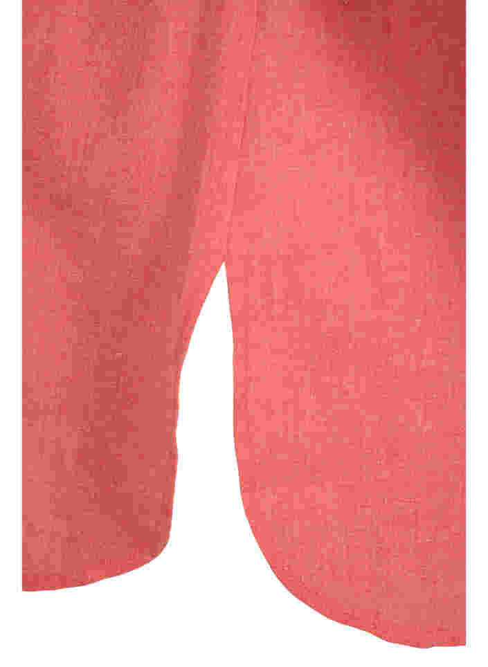 Lang skjorte med 3/4-ermer og V-hals, Hot Coral, Packshot image number 3