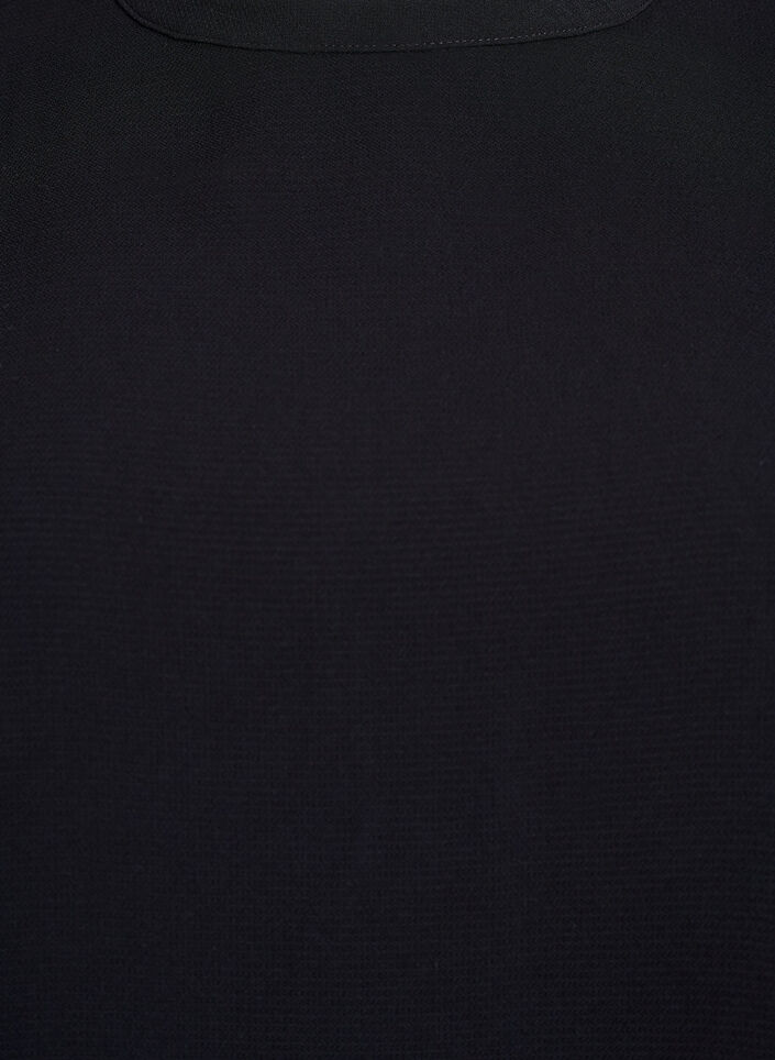 Bluse med stripete detalj på ermene, Svart, Packshot image number 2