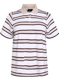 Kortermet poloskjorte, Simply Taupe Stripe