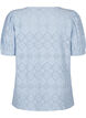 Kortermet bluse med blondemønster, Cashmere Blue, Packshot image number 1