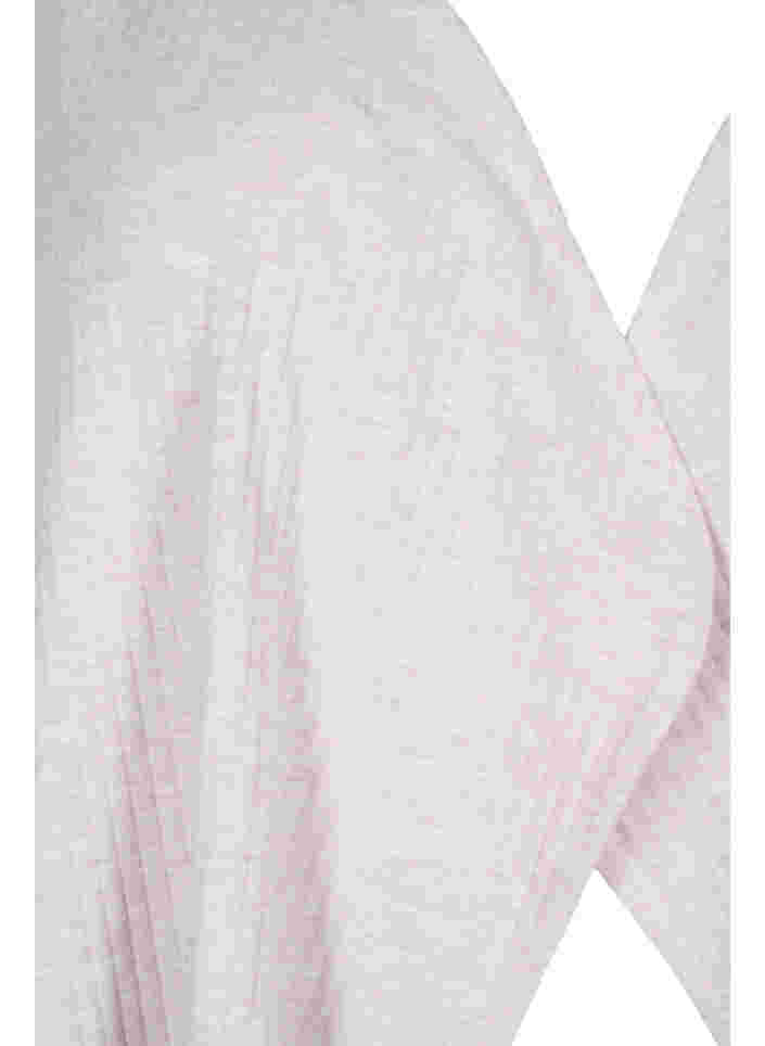Melert cardigan med ribbet struktur, Natural Mélange, Packshot image number 2