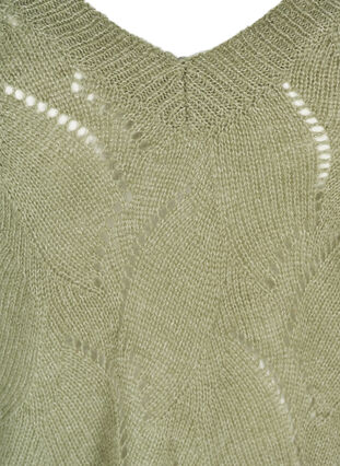 Mønstrete strikkegenser med ull, Sea Spray mel, Packshot image number 3