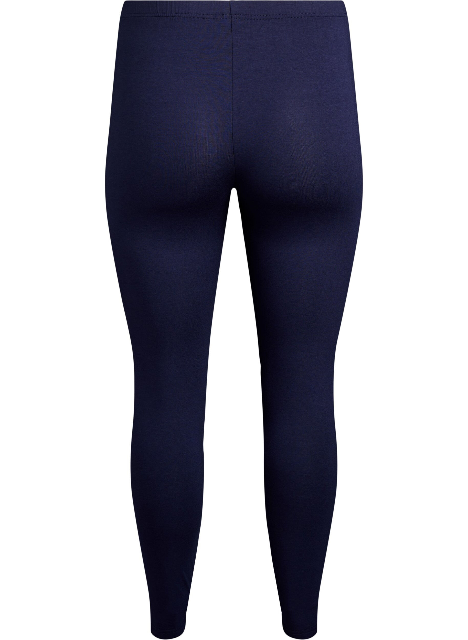 Zizzi Basis leggings i viskose, Bl&aring;, Packshot image number 1