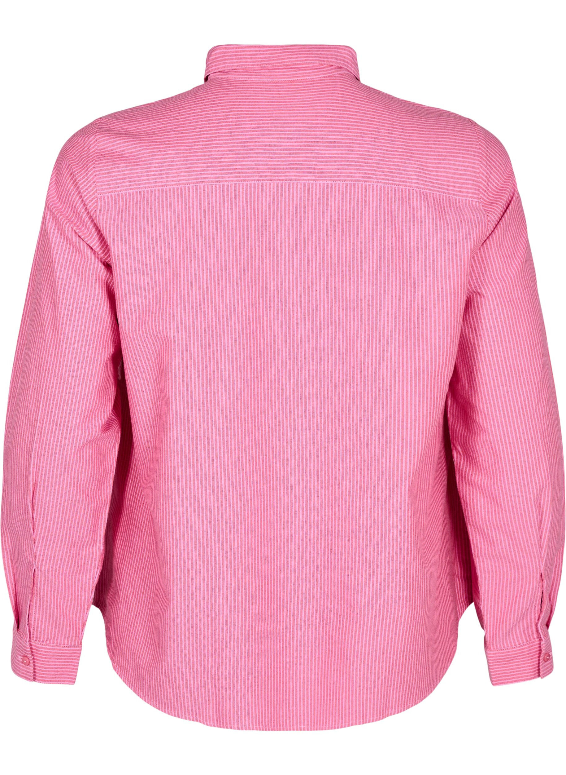 Zizzi Langermet bomullsskjorte, R&oslash;d, Packshot image number 1