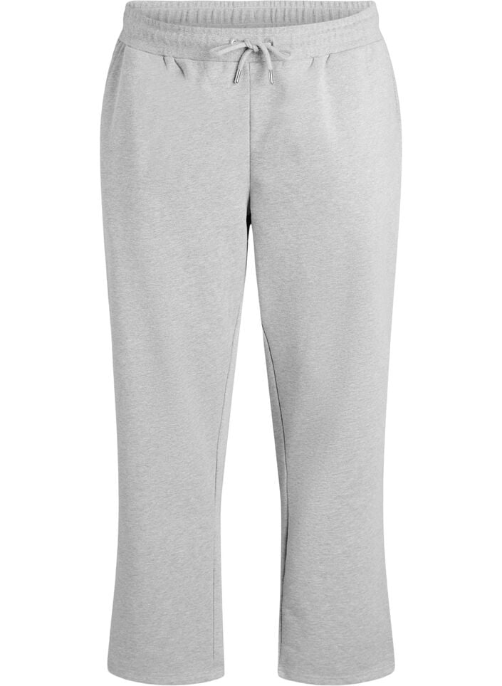 Sweatpants med høy midje og glittertråd, Grå, Packshot
