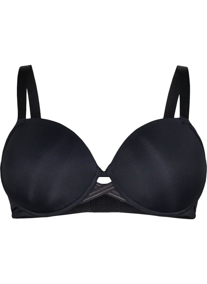 Formstøpt BH med kryssdetaljer, Svart, Packshot image number 0