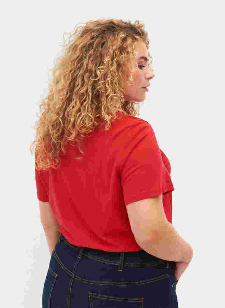 T-skjorte i bomull med trykk, Chinese Red Arisona, Model image number 0