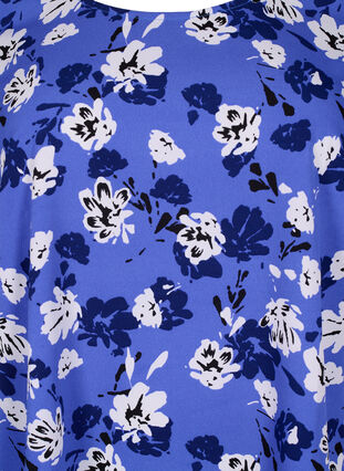 FLASH - Bluse med korte ermer og trykk, Amparo Blue Flower, Packshot image number 2