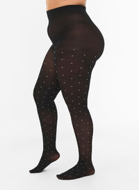 70 denier strømper med prikker, Black w. Dot, Model