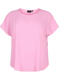 Kortermet bluse med rund hals, Rosebloom