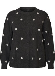 Cardigan med et prikkete m&oslash;nster, Gr&aring;