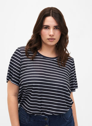 FLASH – T-skjorte med striper, Night S. W. Stripe, Model image number 0