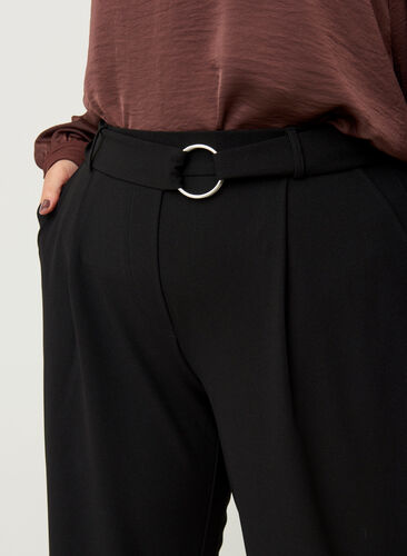 bukser med belte, Black, Model image number 1