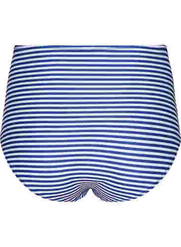 Blomstrete bikinitruse med høyt liv, Blue Striped, Packshot image number 1