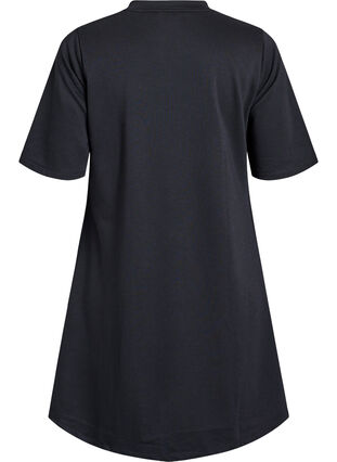 Zizzi Knelang jerseykjole med lommer og A-fasong, Svart, Packshot image number 1