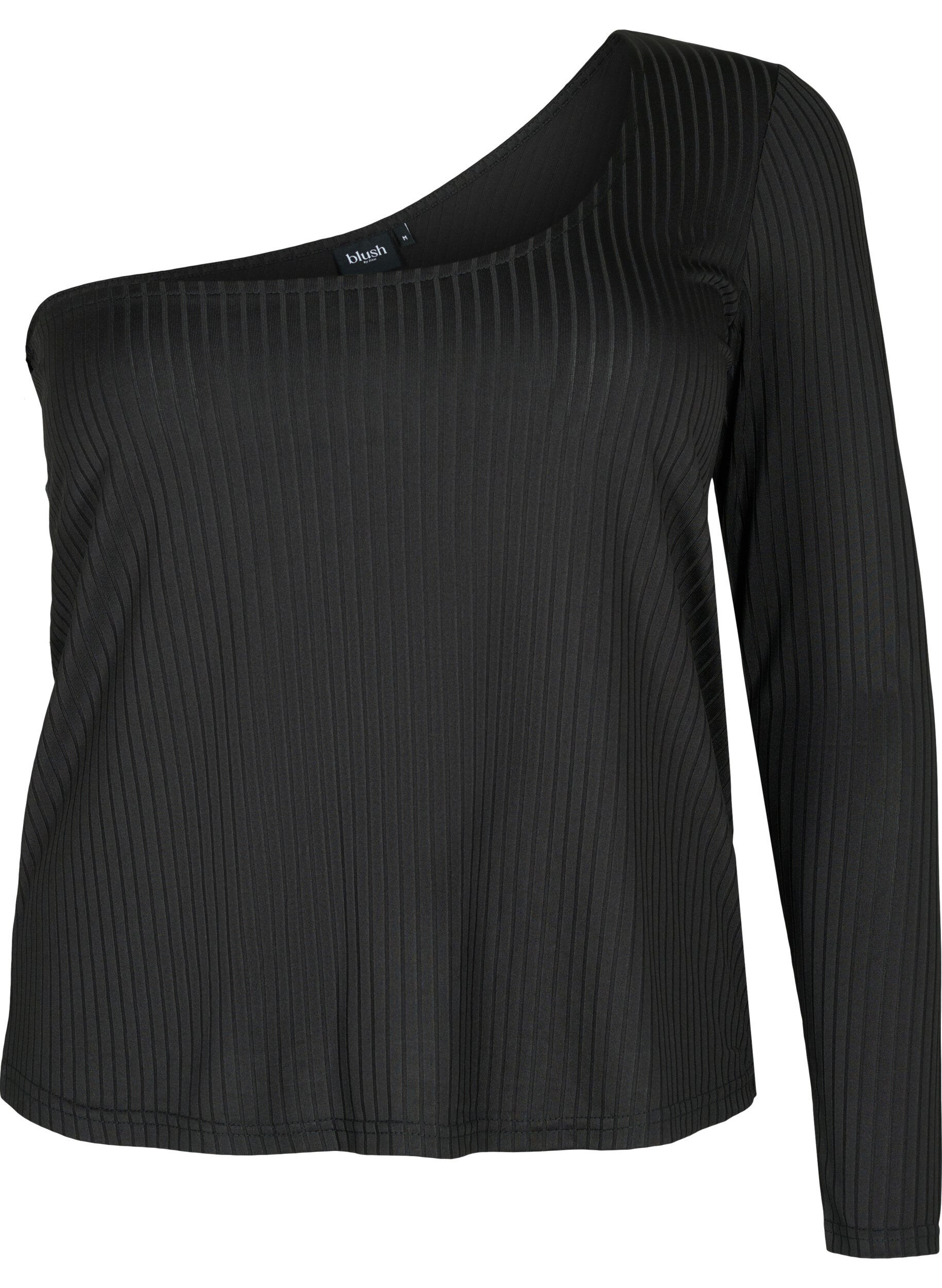 Zizzi One-shoulder bluse, Black, Packshot image number 0