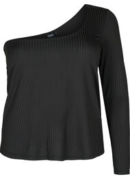 One-shoulder bluse, Black