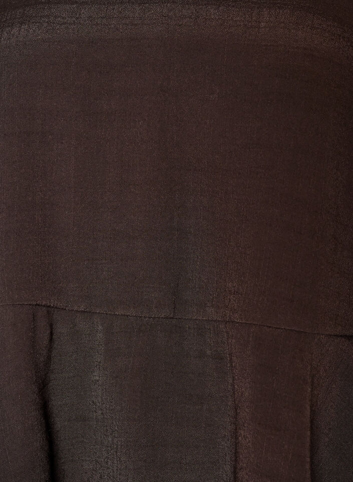 Bluse med 3/4-ermer og volangdetaljer, Brun, Packshot image number 2