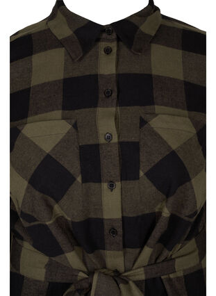 Rutete skjortekjole med knytedetalj, Ivy Green Check, Packshot image number 2